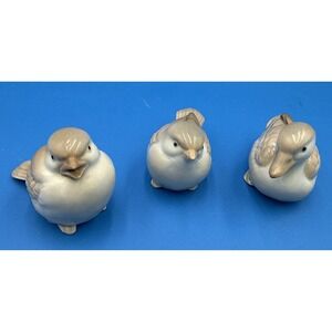 Vtg Homco Bird Figurines Set 3 Porcelain Cottagecore Woodland Decor Japan